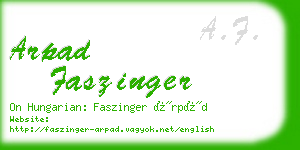 arpad faszinger business card